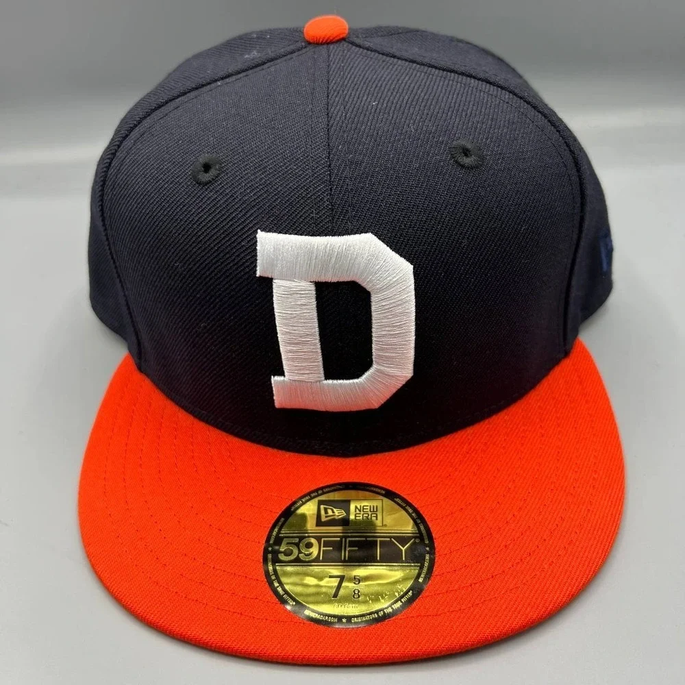Detroit Tigers Hat Men 7 5/8 Navy Red 59Fifty New Era MLB Fitted Cap
